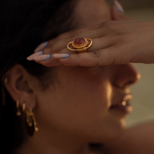 Mallika Ring- Red Onyx